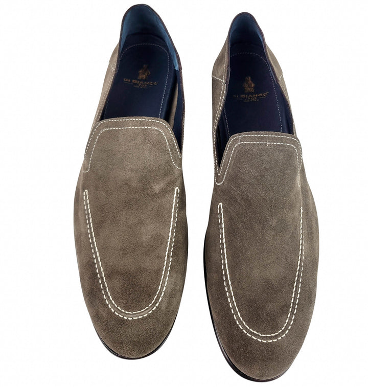 Di Bianco Suede Loafers in Dark Bark - Discounts on Di Bianco at UAL
