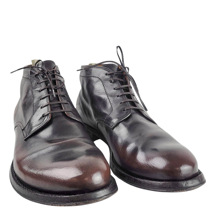 Officine Creative Lace Up Boots in Dark Brown - Discounts on Officine Creative at UAL