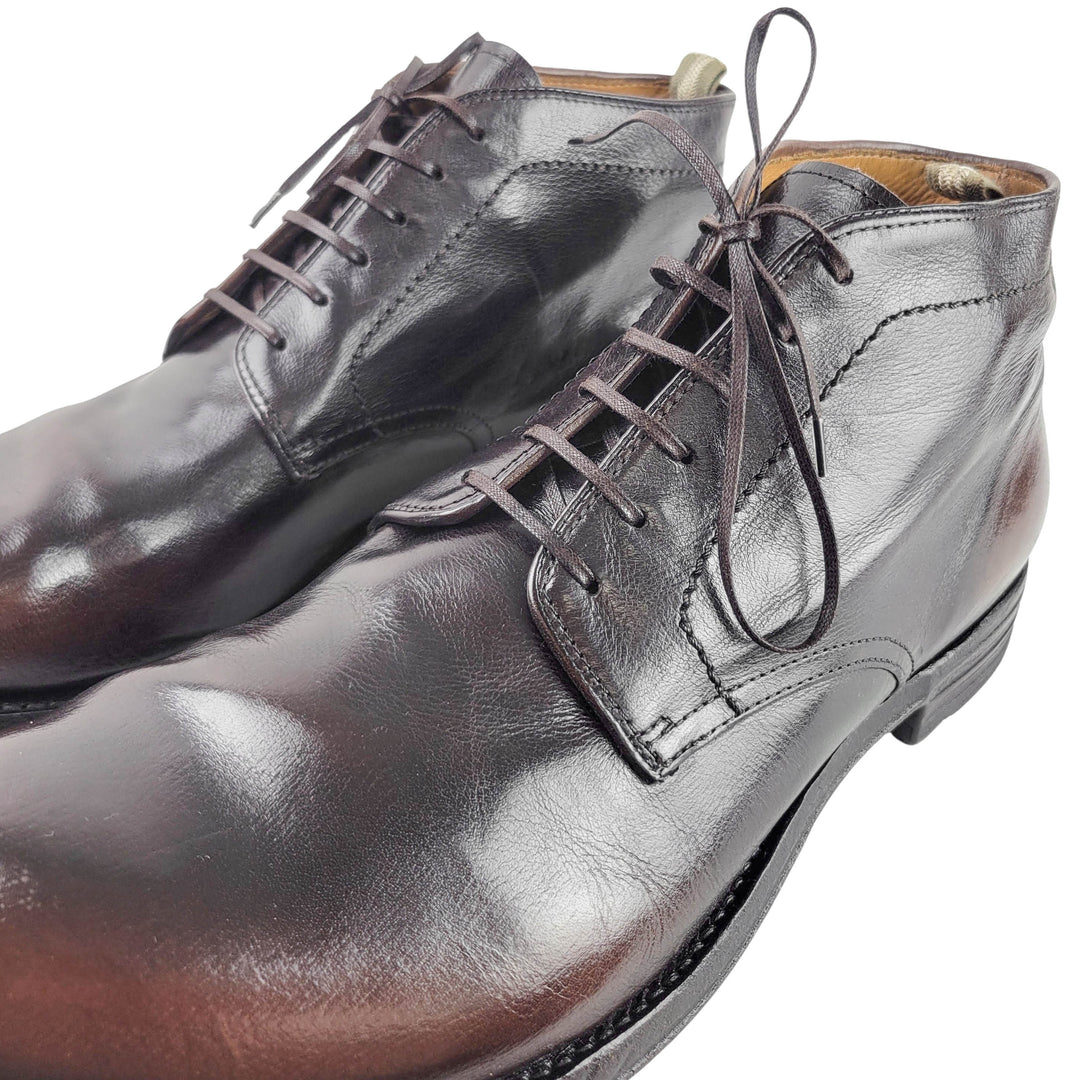 Officine Creative Lace Up Boots in Dark Brown - Discounts on Officine Creative at UAL
