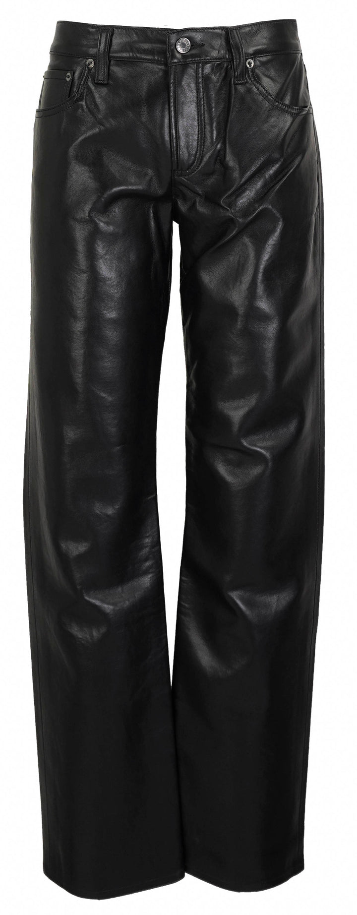 AGOLDE Low Rise Slim Leather Pants in Detox - Discounts on AGOLDE at UAL