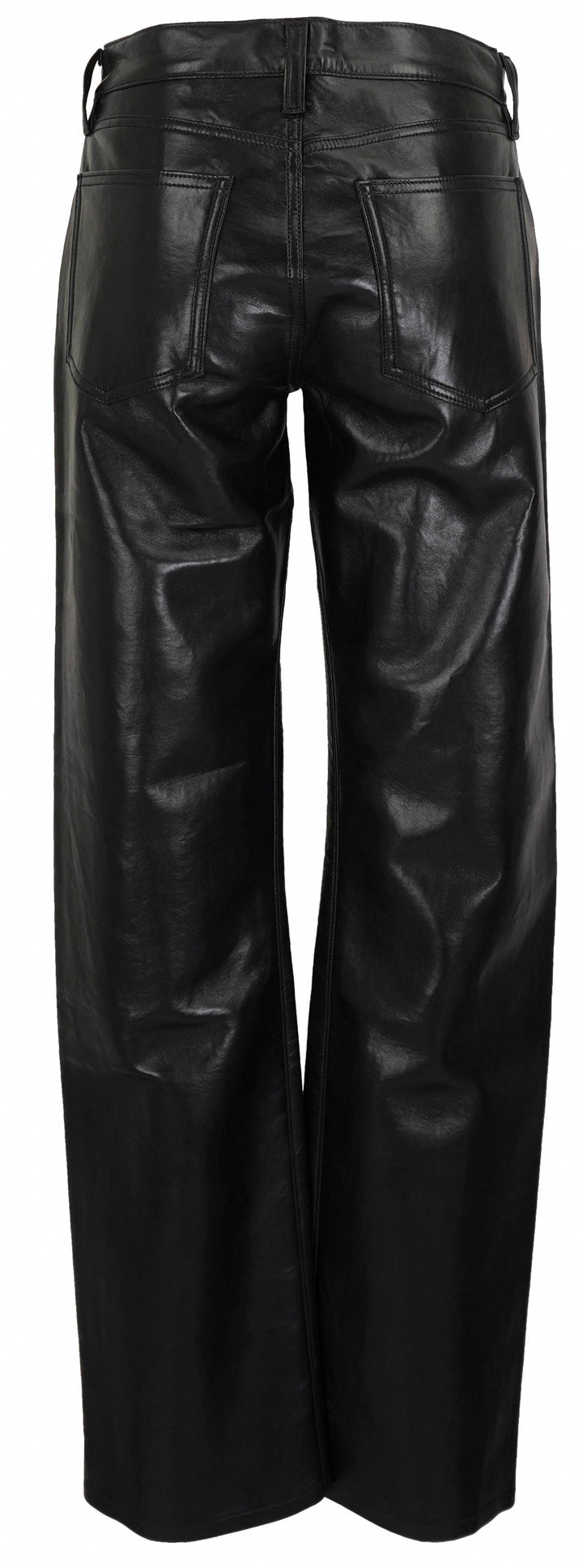 AGOLDE Low Rise Slim Leather Pants in Detox - Discounts on AGOLDE at UAL