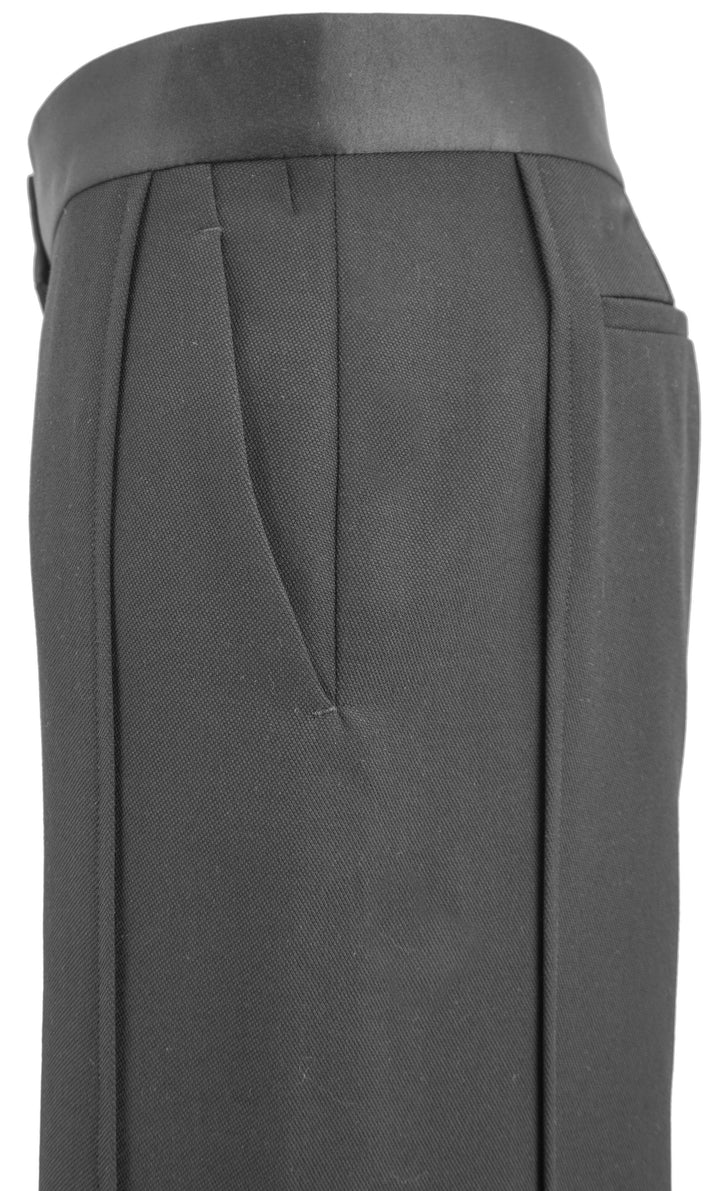 Victoria Beckham Low-Rise Satin-Trim Trousers in Black - Discounts on Victoria Beckham at UAL