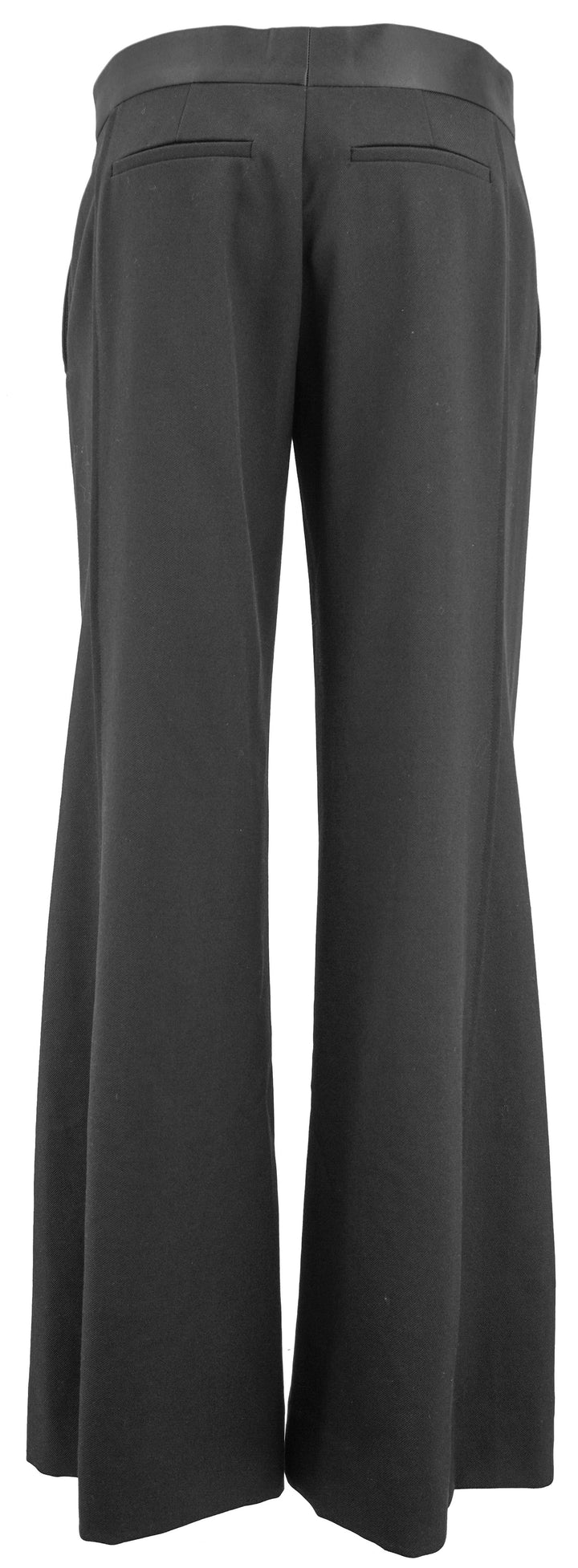 Victoria Beckham Low-Rise Satin-Trim Trousers in Black - Discounts on Victoria Beckham at UAL