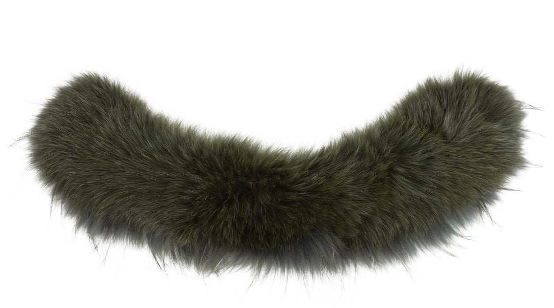 Yves Salomon Fur Collar at Dark Green