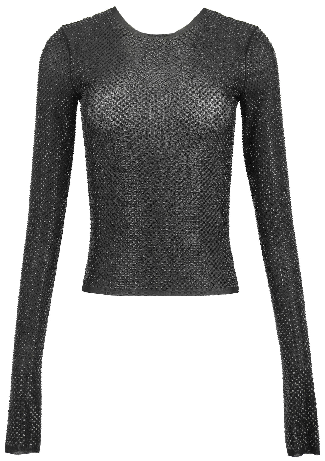 16Arlington Embellished Mesh Top in Black