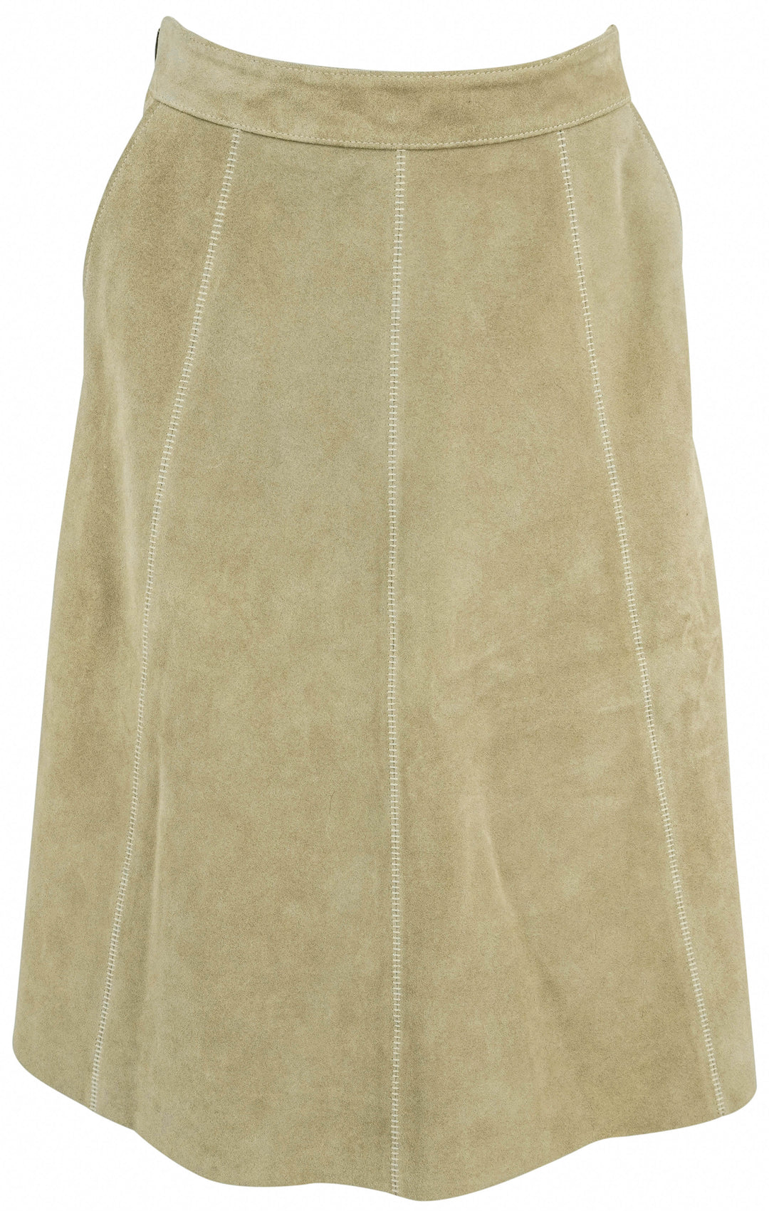 Billy Reid Suede A-Line Skirt in Pale Tan - Discounts on Billy Reid at UAL