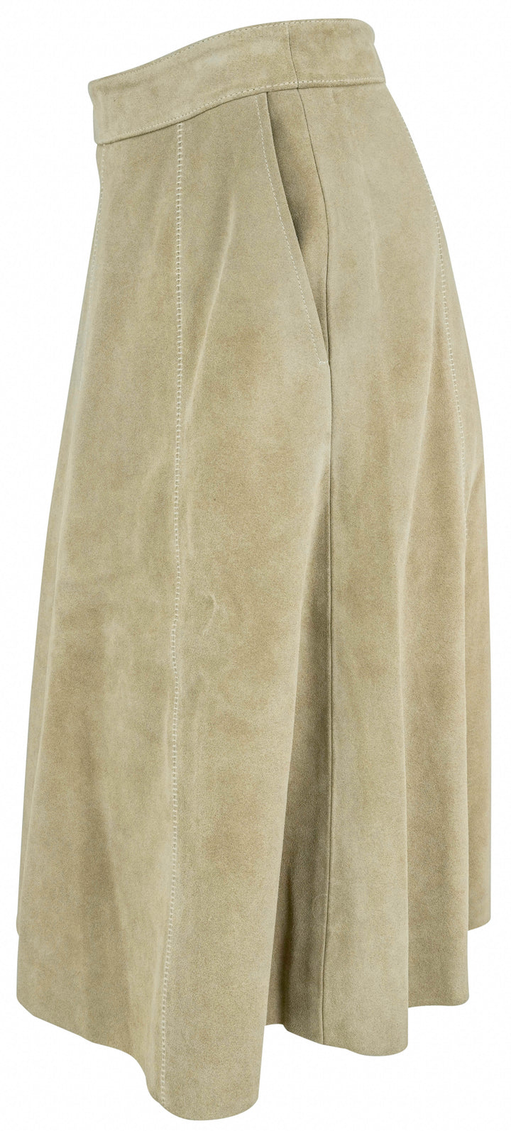 Billy Reid Suede A-Line Skirt in Pale Tan - Discounts on Billy Reid at UAL