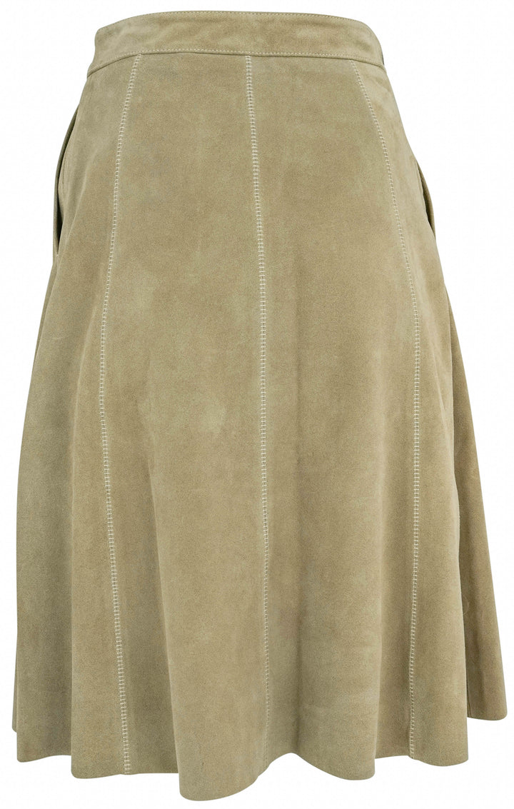 Billy Reid Suede A-Line Skirt in Pale Tan - Discounts on Billy Reid at UAL