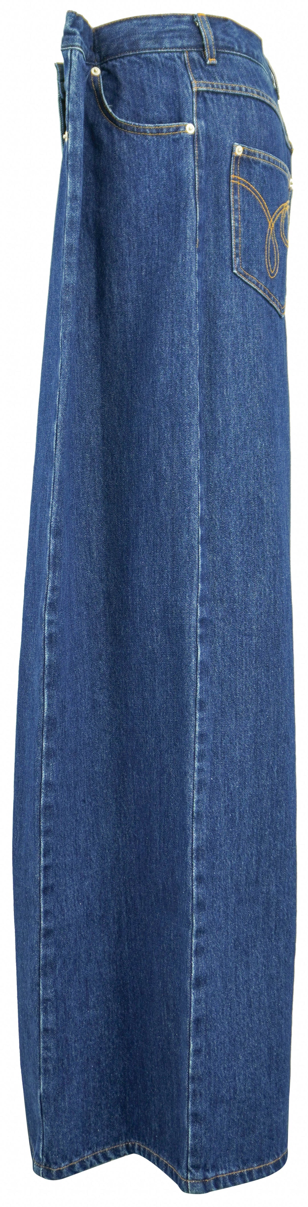 PushBUTTON Side Folded Denim in Blue - Discounts on PushBUTTON at UAL
