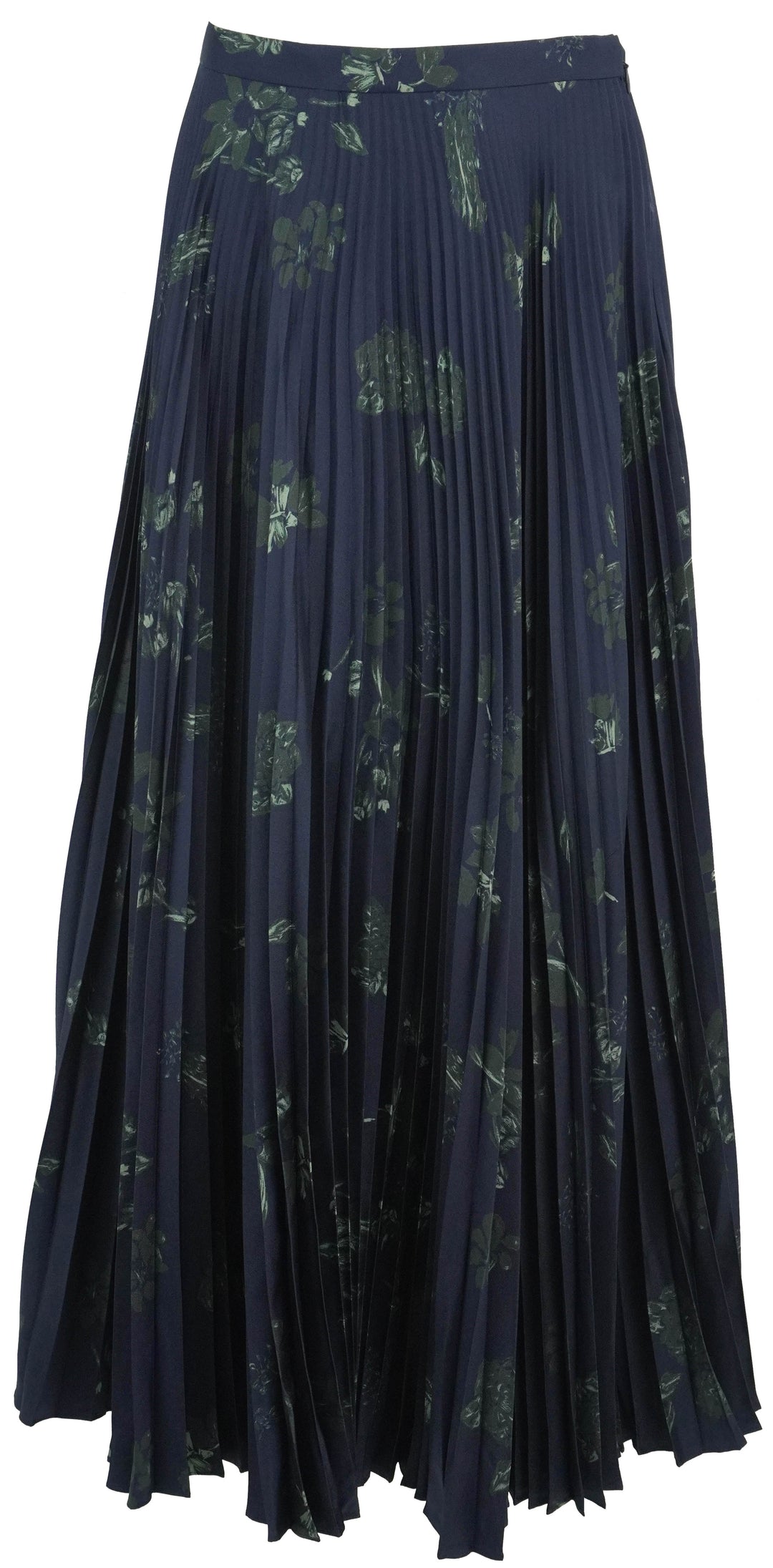 Gabriela Hearst Pleated Eames Skirt in Dark Navy and Emerald - Discounts on Gabriela Hearst at UAL