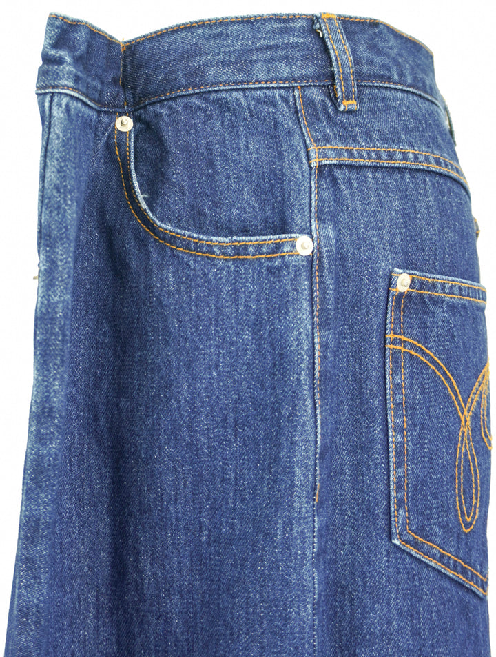 PushBUTTON Side Folded Denim in Blue - Discounts on PushBUTTON at UAL