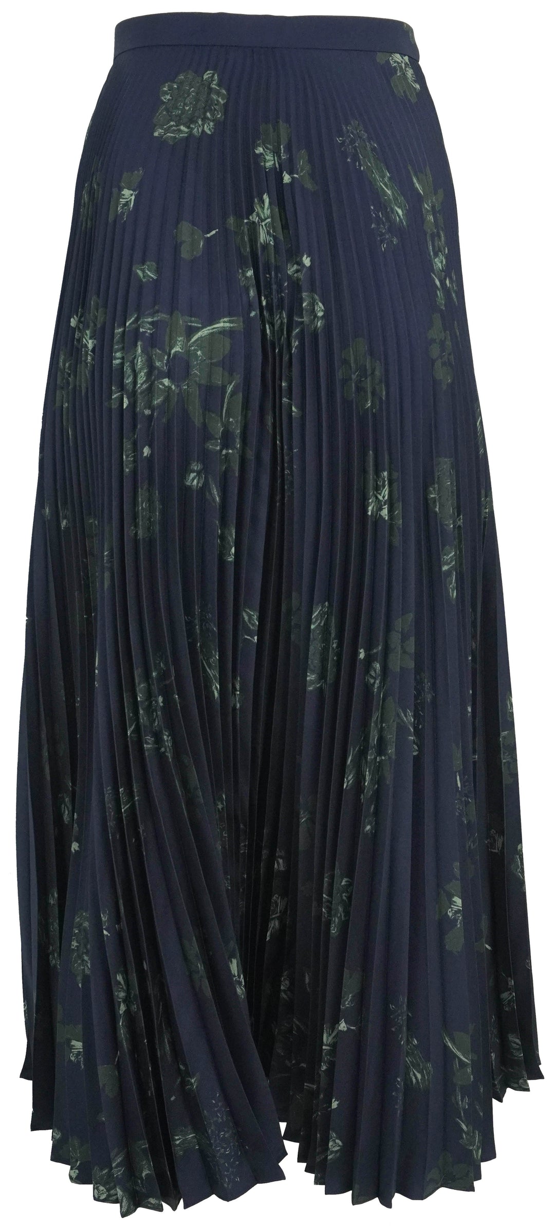 Gabriela Hearst Pleated Eames Skirt in Dark Navy and Emerald - Discounts on Gabriela Hearst at UAL