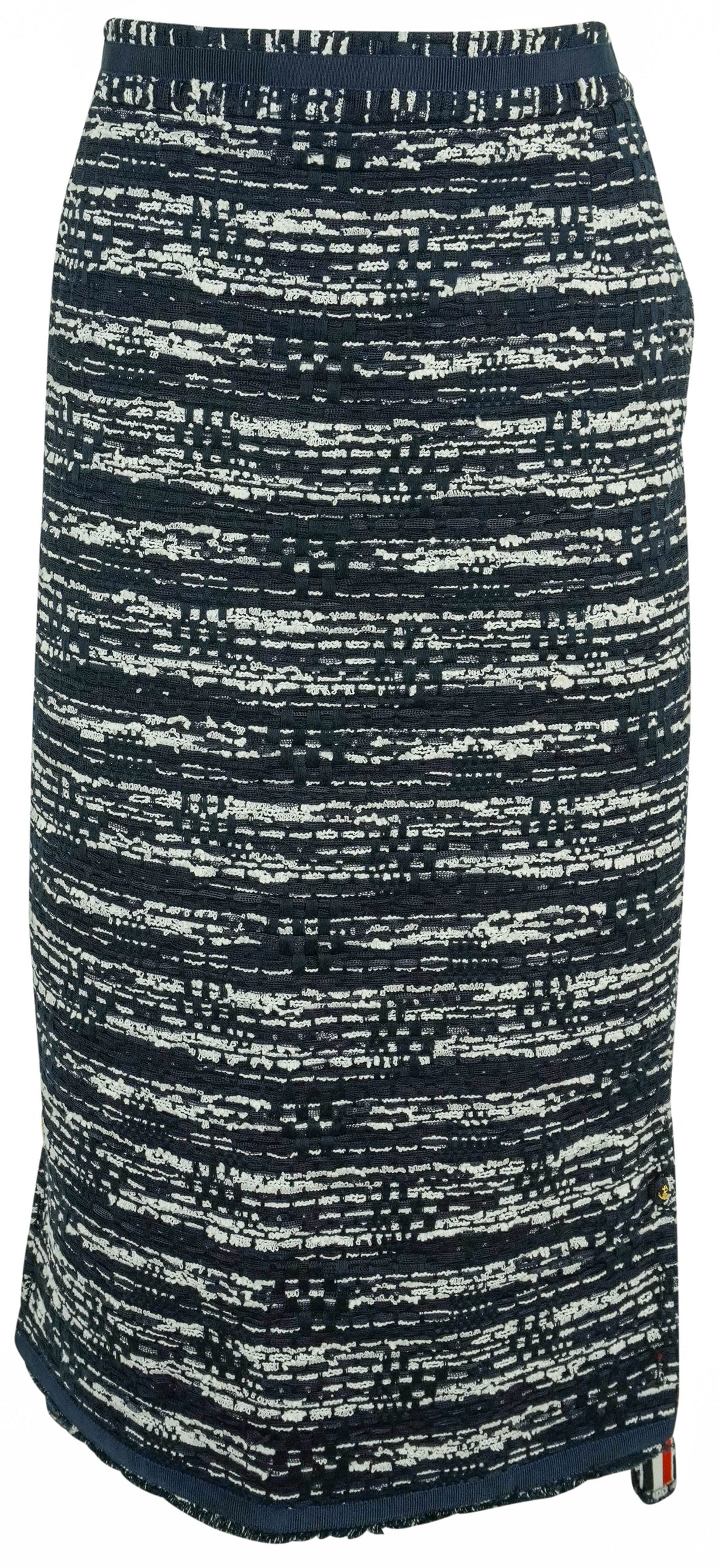 Thom Browne. Tweed Pencil Skirt in Navy and White - Discounts on Thom Browne. at UAL