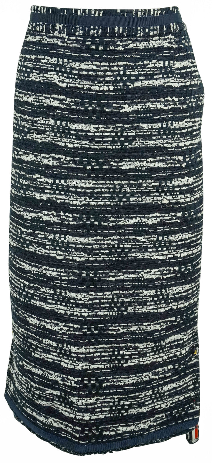 Thom Browne. Tweed Pencil Skirt in Navy and White - Discounts on Thom Browne. at UAL