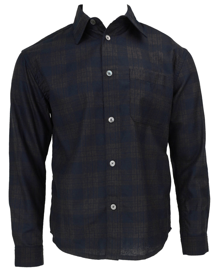 Frame Button Down Shirt in Navy/Rust Plaid - Discounts on Frame at UAL