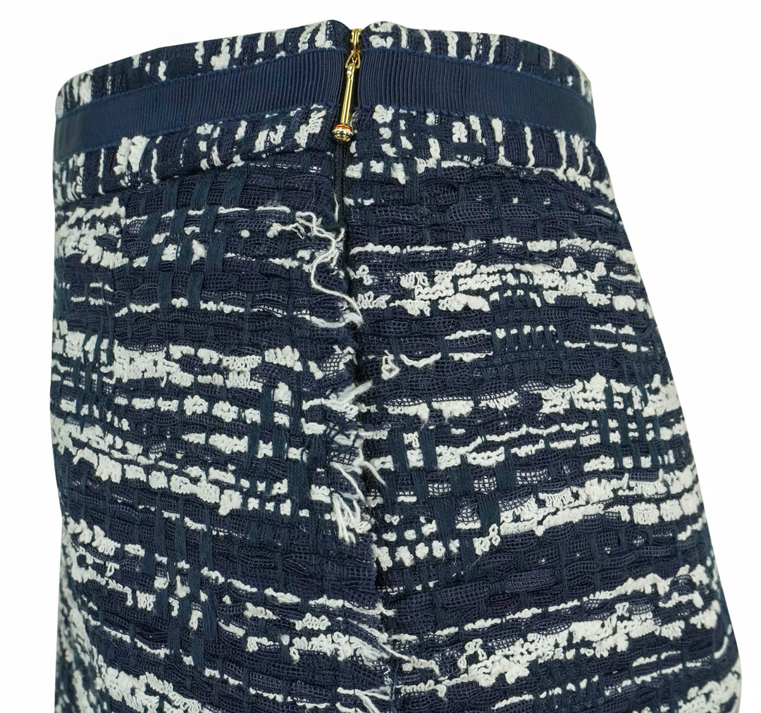 Thom Browne. Tweed Pencil Skirt in Navy and White - Discounts on Thom Browne. at UAL