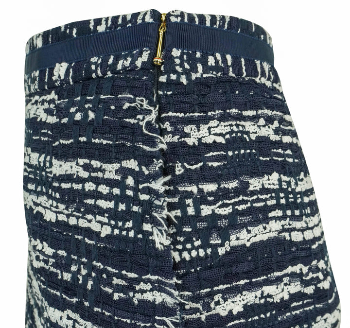 Thom Browne. Tweed Pencil Skirt in Navy and White - Discounts on Thom Browne. at UAL