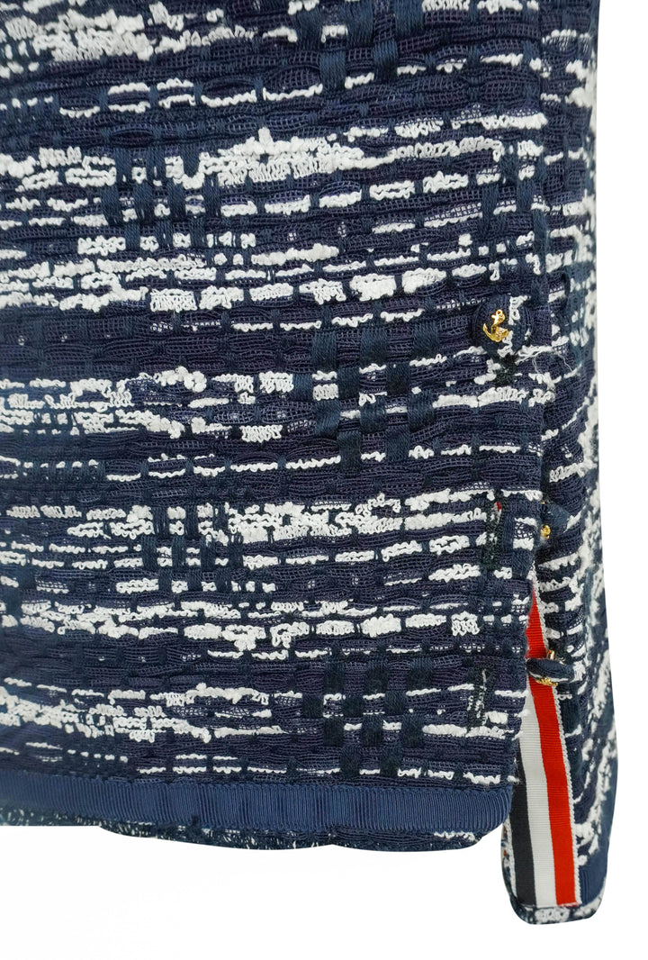 Thom Browne. Tweed Pencil Skirt in Navy and White - Discounts on Thom Browne. at UAL