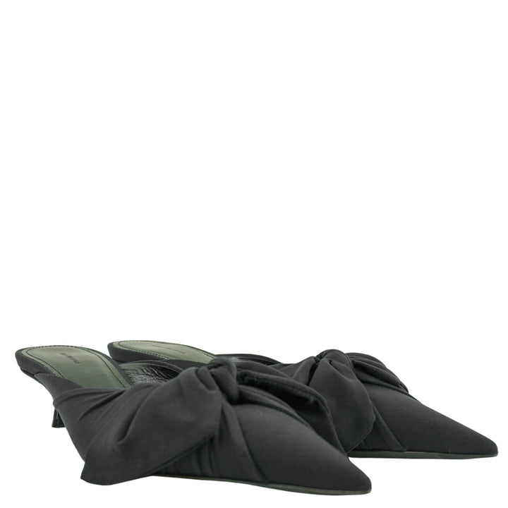 Balenciaga Knife Knot Mule Heels in Black - Discounts on Balenciaga at UAL