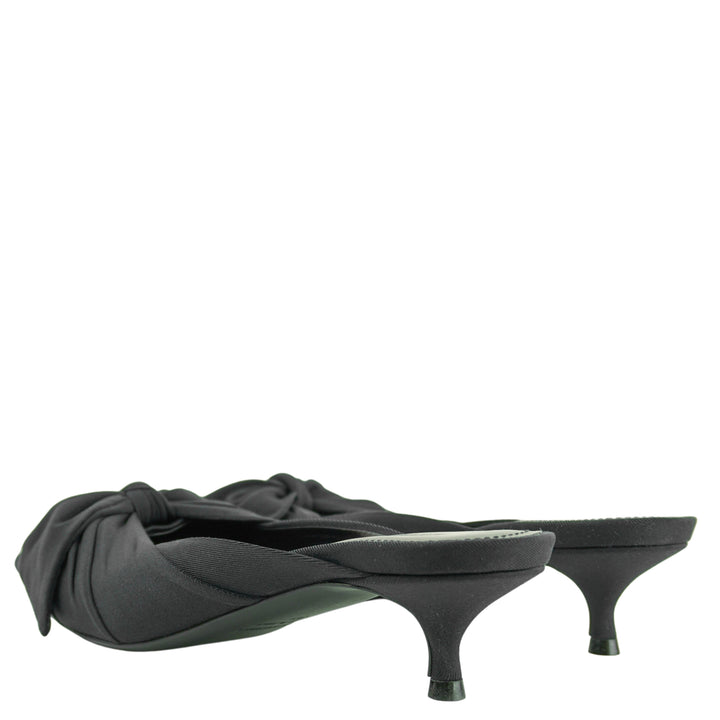 Balenciaga Knife Knot Mule Heels in Black - Discounts on Balenciaga at UAL