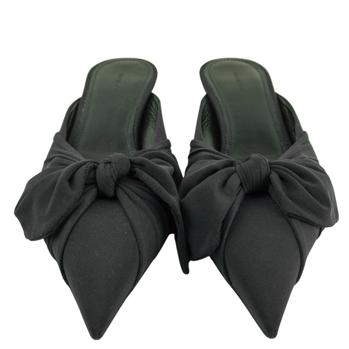 Balenciaga Knife Knot Mule Heels in Black - Discounts on Balenciaga at UAL