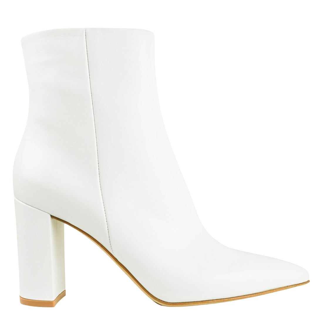 Gianvito Rossi Leather Piper 85 Ankle Boots in Glove White - Discounts on Gianvito Rossi at UAL