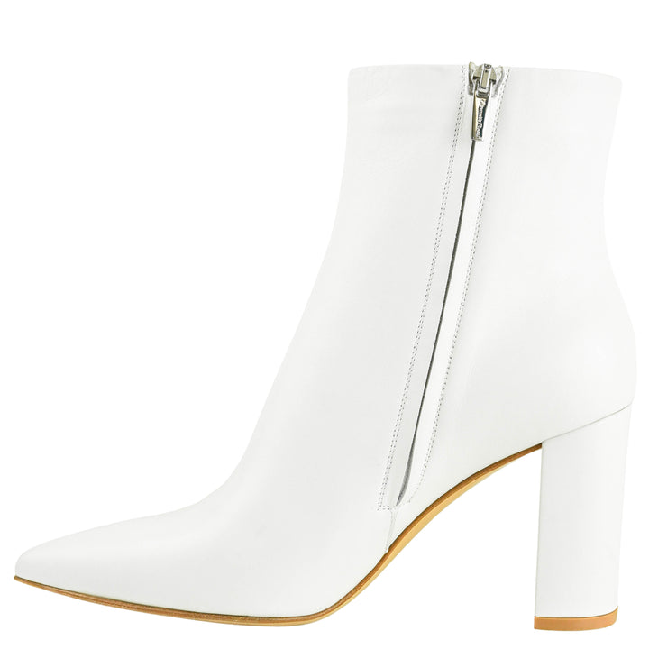 Gianvito Rossi Leather Piper 85 Ankle Boots in Glove White - Discounts on Gianvito Rossi at UAL