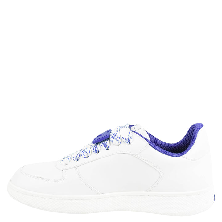 Burberry Low Top Sneaker in White/Blue - Discounts on Burberry at UAL