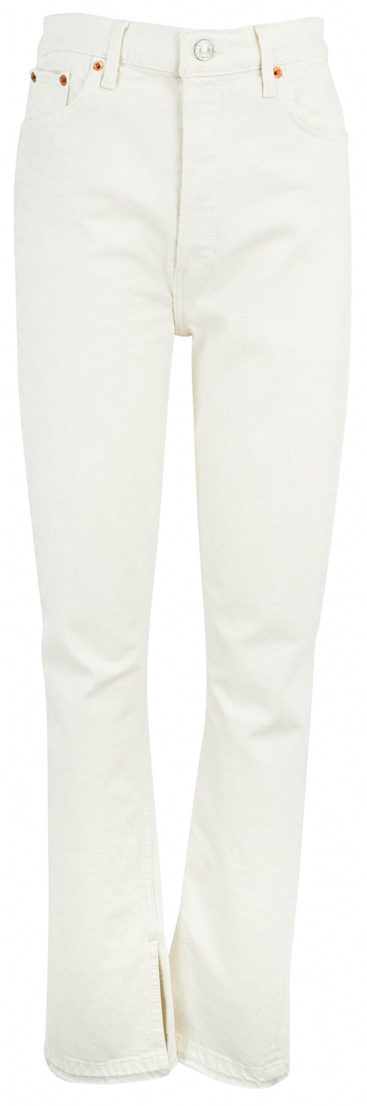 Re/Done 70s High Rise Skinny Bootcut Jeans in Vintage White - Discounts on RE/DONE at UAL