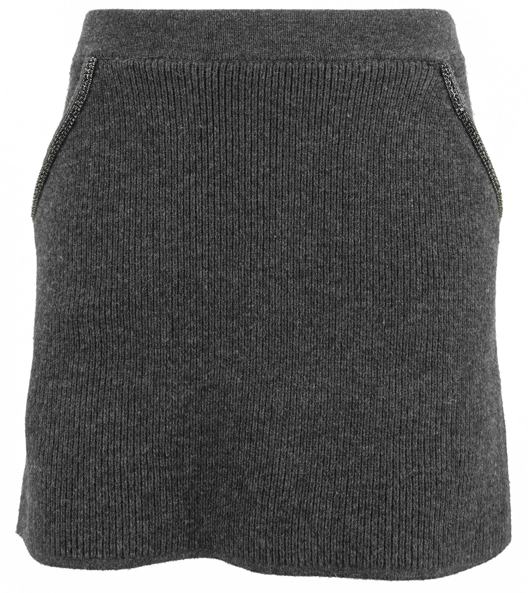 Self-Portrait Knit Mini Skirt in Grey - Discounts on Self-Portrait at UAL