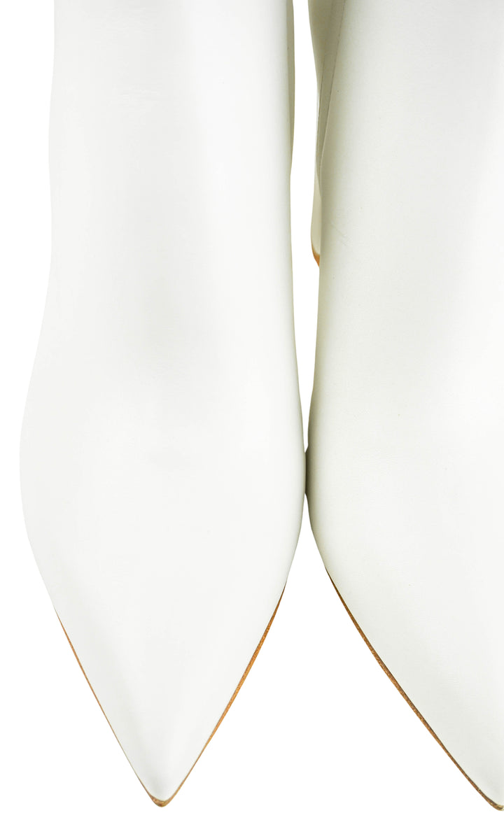 Gianvito Rossi Leather Piper 85 Ankle Boots in Glove White - Discounts on Gianvito Rossi at UAL