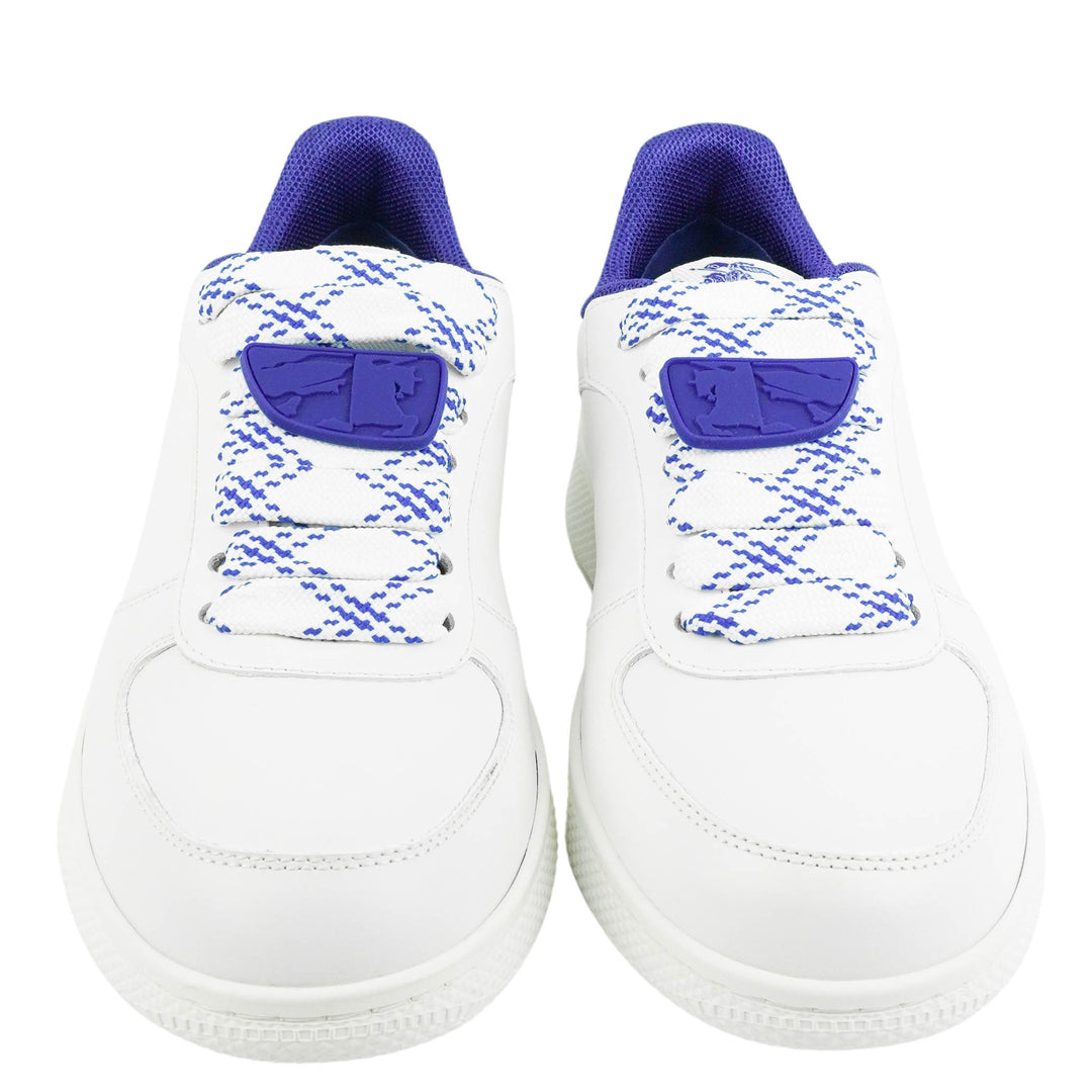 Burberry Low Top Sneaker in White/Blue - Discounts on Burberry at UAL