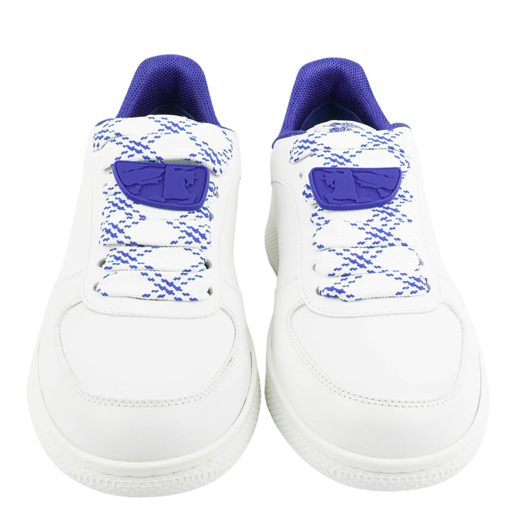 Burberry Low Top Sneaker in White/Blue - Discounts on Burberry at UAL
