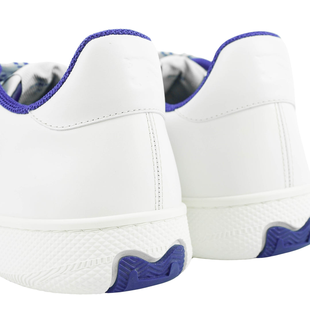 Burberry Low Top Sneaker in White/Blue - Discounts on Burberry at UAL