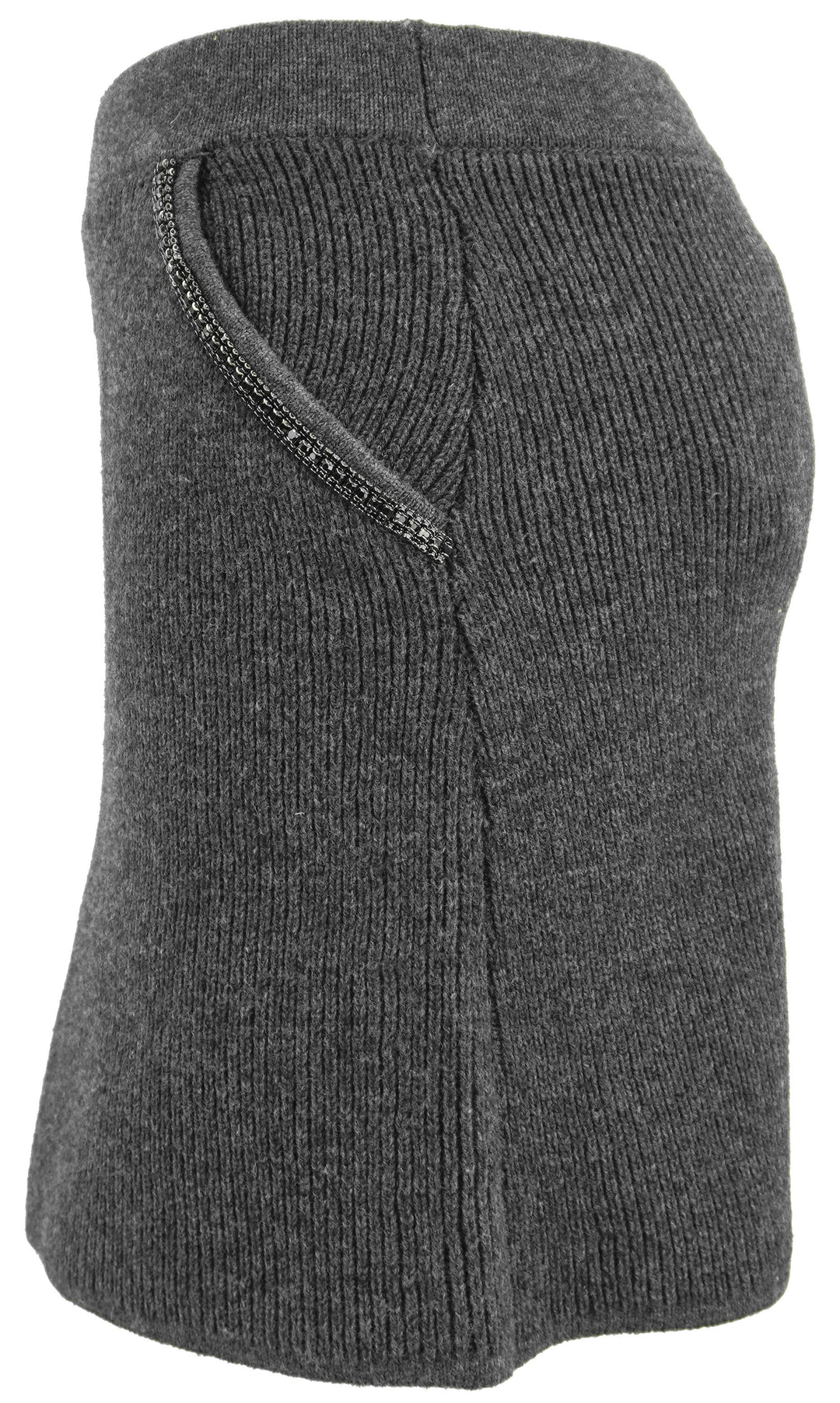 Self-Portrait Knit Mini Skirt in Grey - Discounts on Self-Portrait at UAL