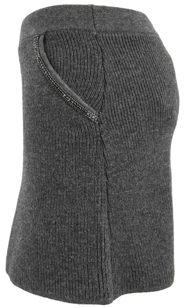 Self-Portrait Knit Mini Skirt in Grey - Discounts on Self-Portrait at UAL