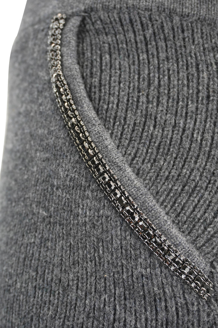 Self-Portrait Knit Mini Skirt in Grey - Discounts on Self-Portrait at UAL