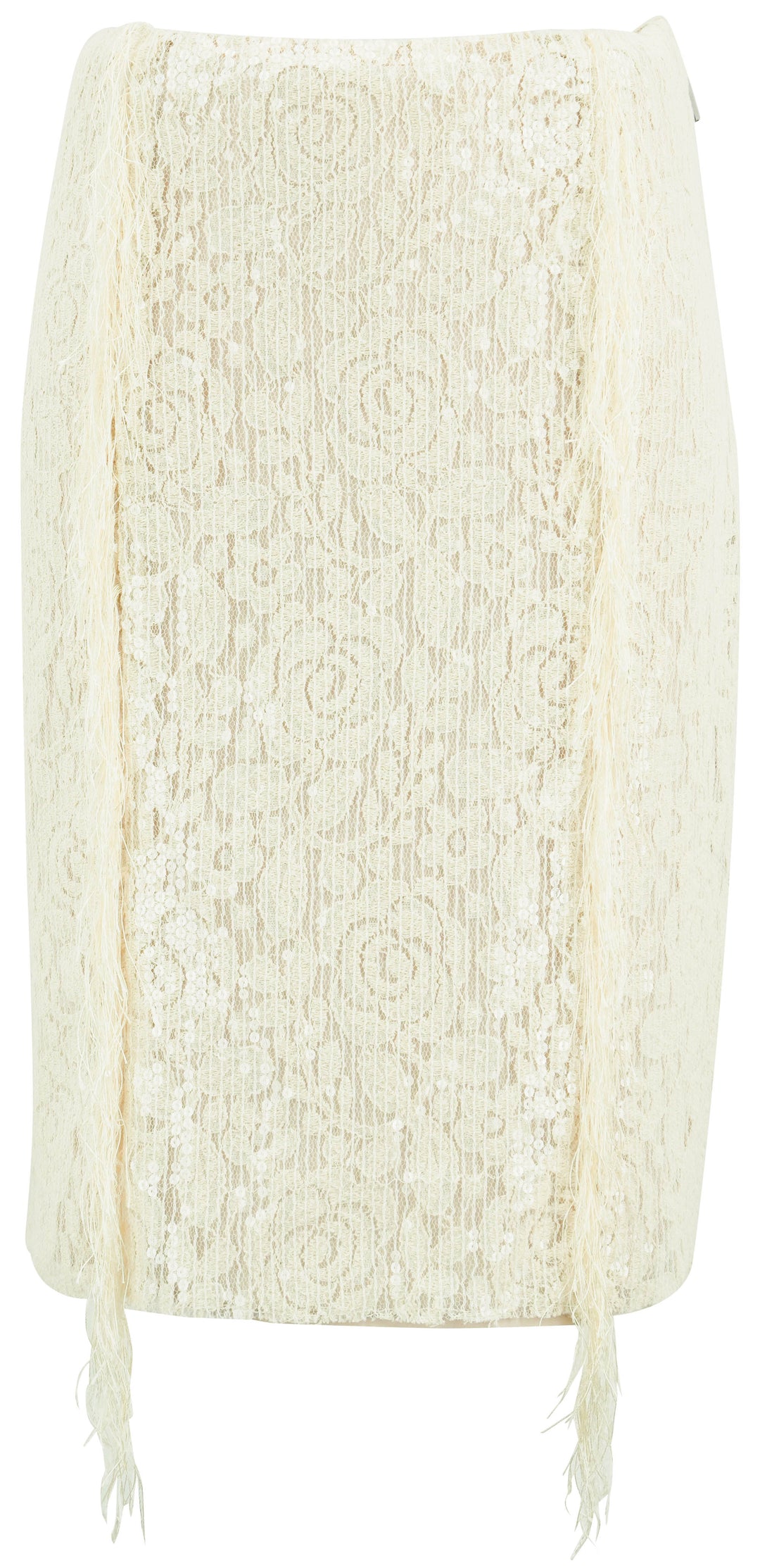 MSGM Sequin Lace Skirt in Cream - Discounts on MSGM at UAL