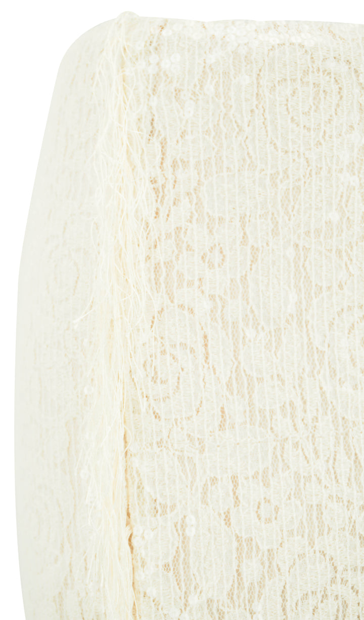MSGM Sequin Lace Skirt in Cream - Discounts on MSGM at UAL