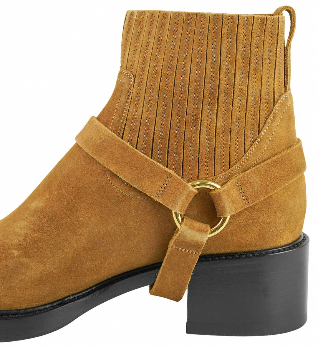 Chloé Heeled Suede Ankle Boots in Gold Brown - Discounts on Chloé at UAL