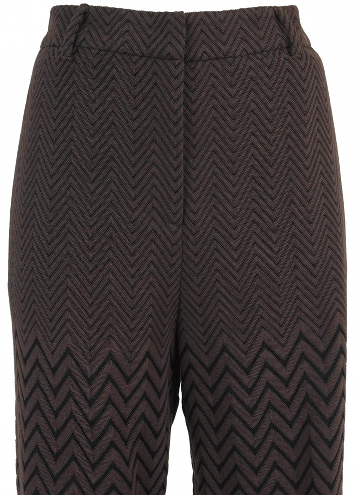 Missoni Knit Chevron Trousers in Brown - Discounts on Missoni at UAL