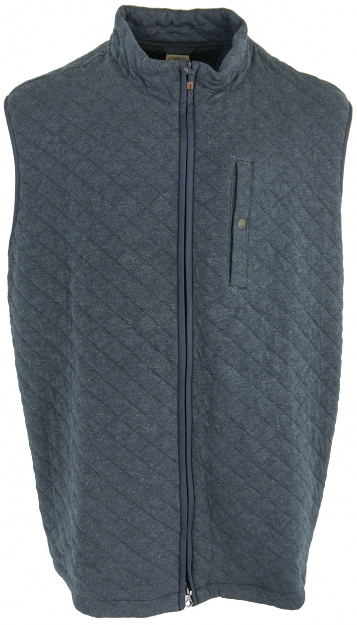 Faherty Epic Quilted Fleece Vest in Navy Melange