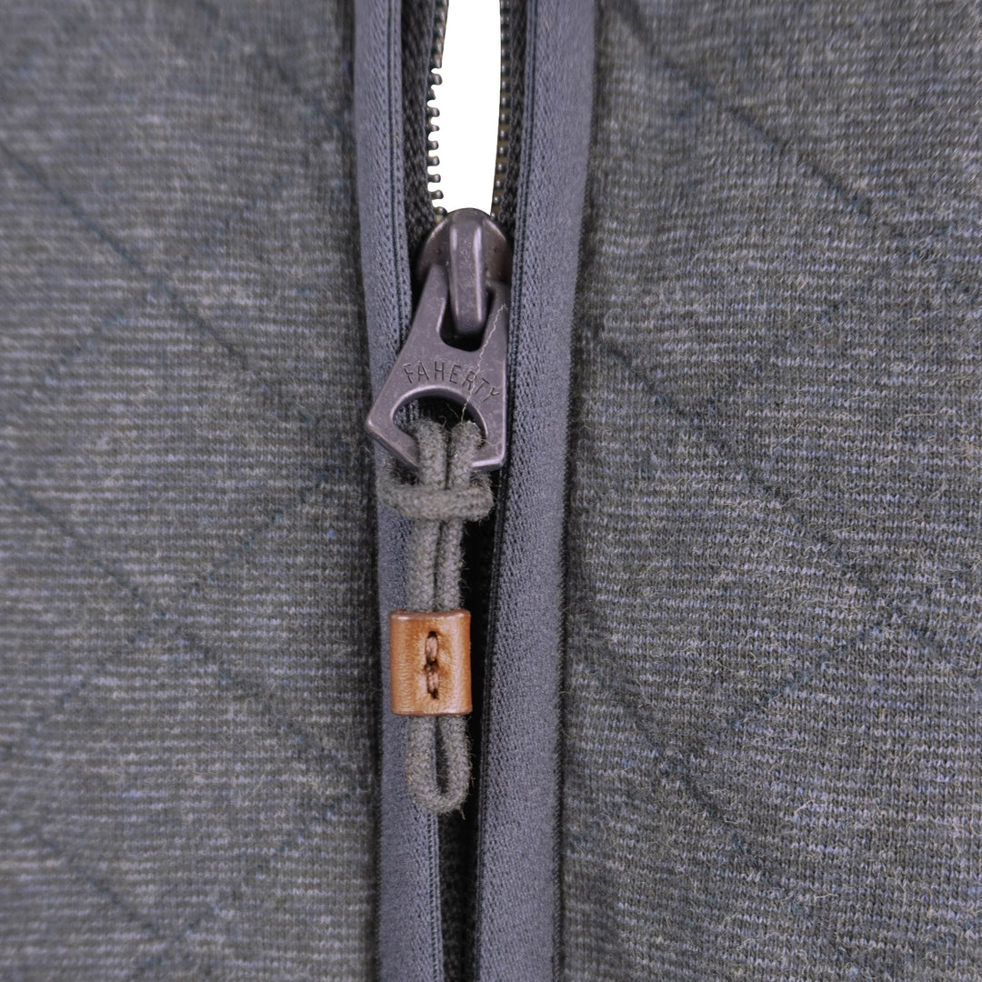 Faherty Epic Quilted Fleece Vest in Navy Melange