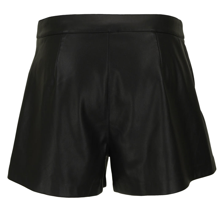 L'AGENCE Dionne Vegan Leather Shorts in Black