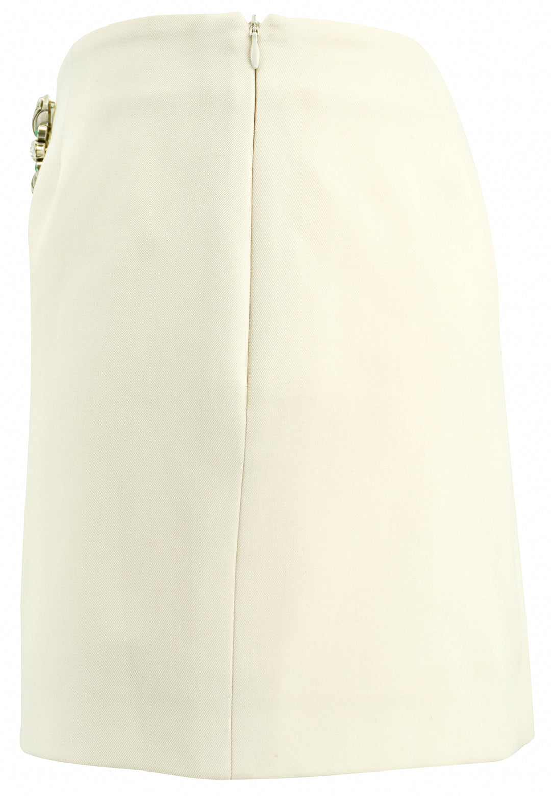 AREA Crystal Brooch Mini Skirt in Cream - Discounts on AREA at UAL
