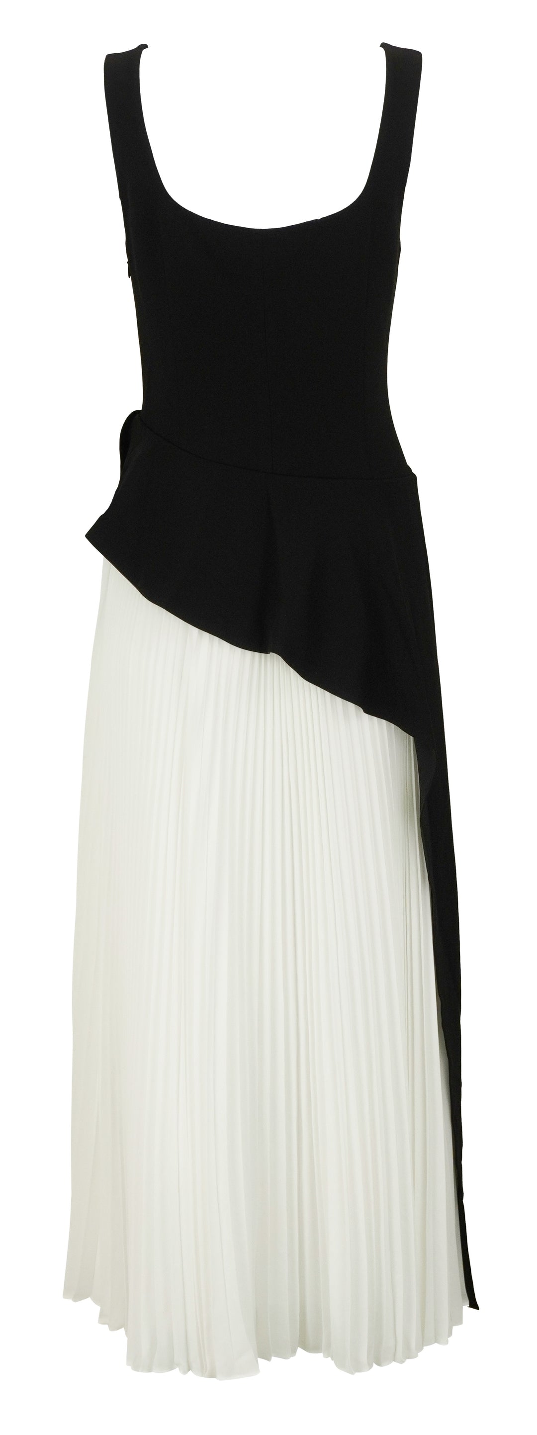 Simkhai Zayla Pleated Midi Dress in Black and White