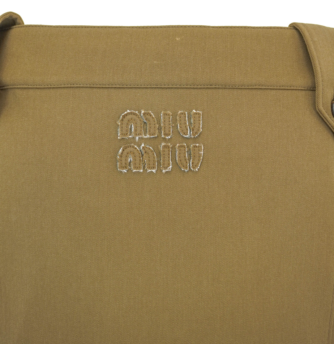 Miu Miu Cargo Mini Skirt in Khaki