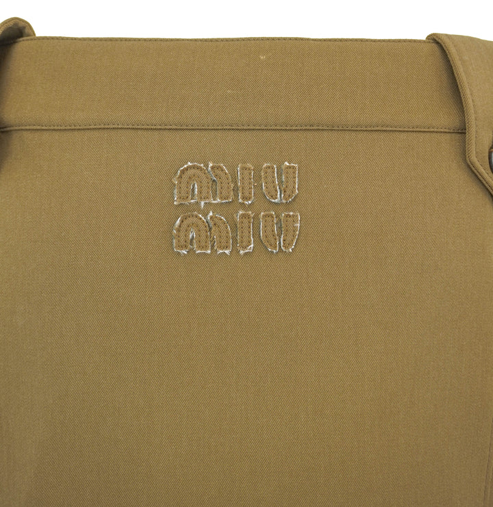 Miu Miu Cargo Mini Skirt in Khaki