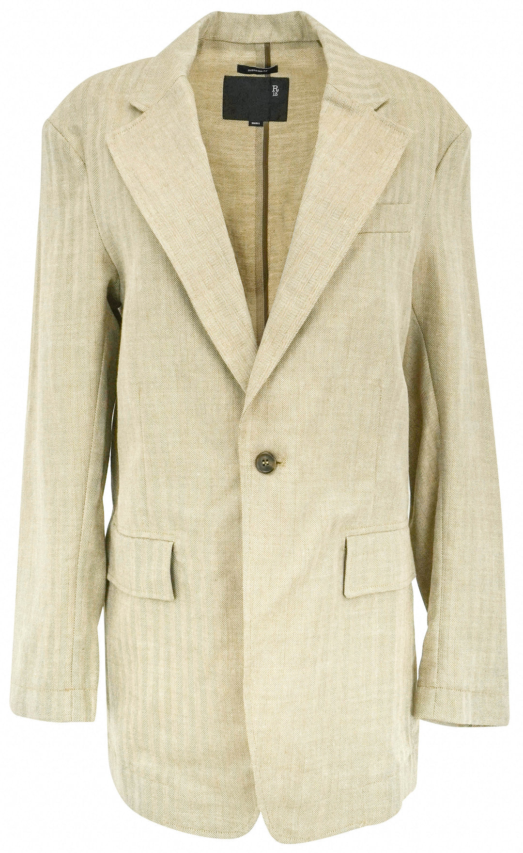 R13 Oversized Ragged Blazer in Brown Herringbone - Discounts on R13 at UAL