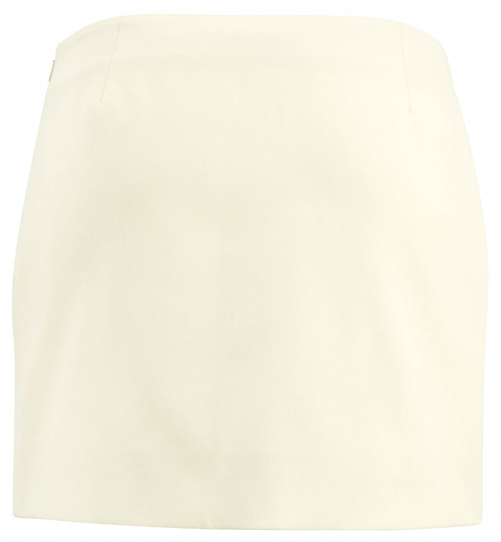 AREA Crystal Brooch Mini Skirt in Cream - Discounts on AREA at UAL
